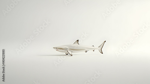 Pixel Art Shark Illustration On White Background