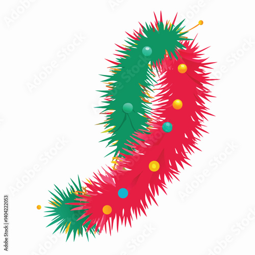 Christmas tinsel isolated on white background
