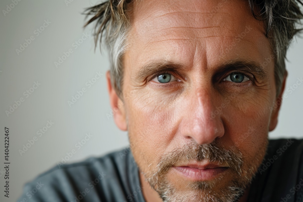 Portrait of a handsome man with grey beard and mustache on gray background Portrait of a handsome man with grey beard and mustache on gray background