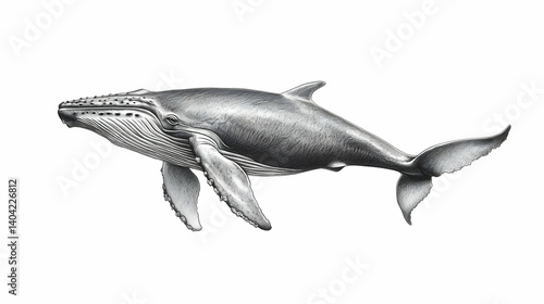 Detailed Pencil Sketch Of Humpback Whale