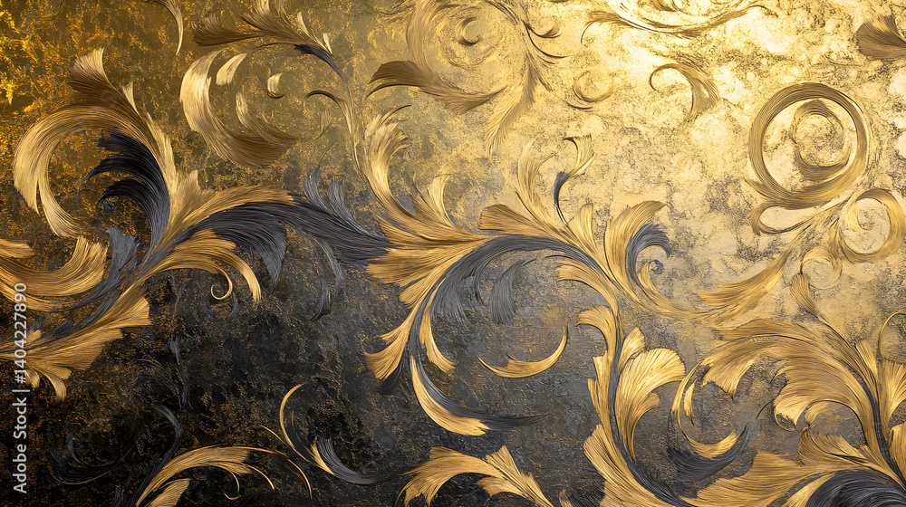 Nature's Elegance: A Gold Leaf Tribute to Ethereal Beauty and Intricate Patterns Nature's Elegance: A Gold Leaf Tribute to Ethereal Beauty and Intricate Patterns