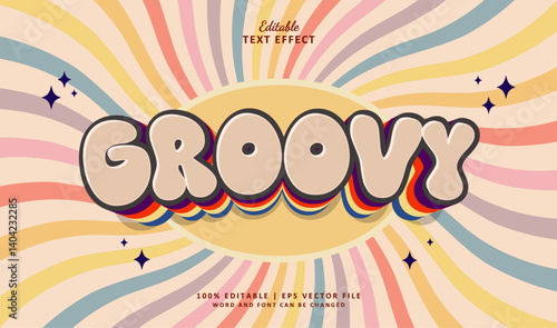 Groovy Editable Text Effect 3d Vintage Retro Classic Old Style
