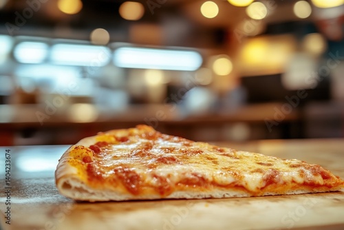 Wallpaper Mural A cheesy slice of pizza on a wooden surface. Torontodigital.ca