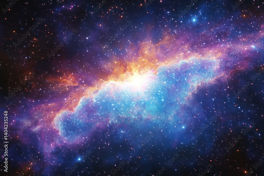 Vibrant Cosmic Nebula with Ethereal Glow in Impressionist Style Vibrant Cosmic Nebula with Ethereal Glow in Impressionist Style