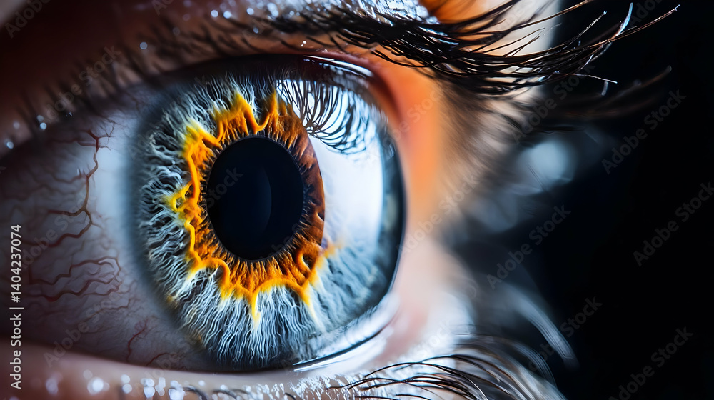 Close Up Of Human Eye Iris Detail
