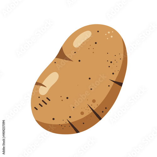 Fresh Potato Graphic. Raw tuber with earthy skin isolated on transparent background. Organic produce, farm vegetables, cooking ingredients, rustic food design, pantry staple illustration