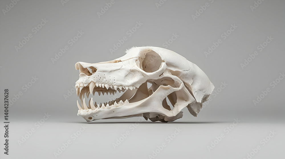 Detailed 3D Dog Skull Illustration