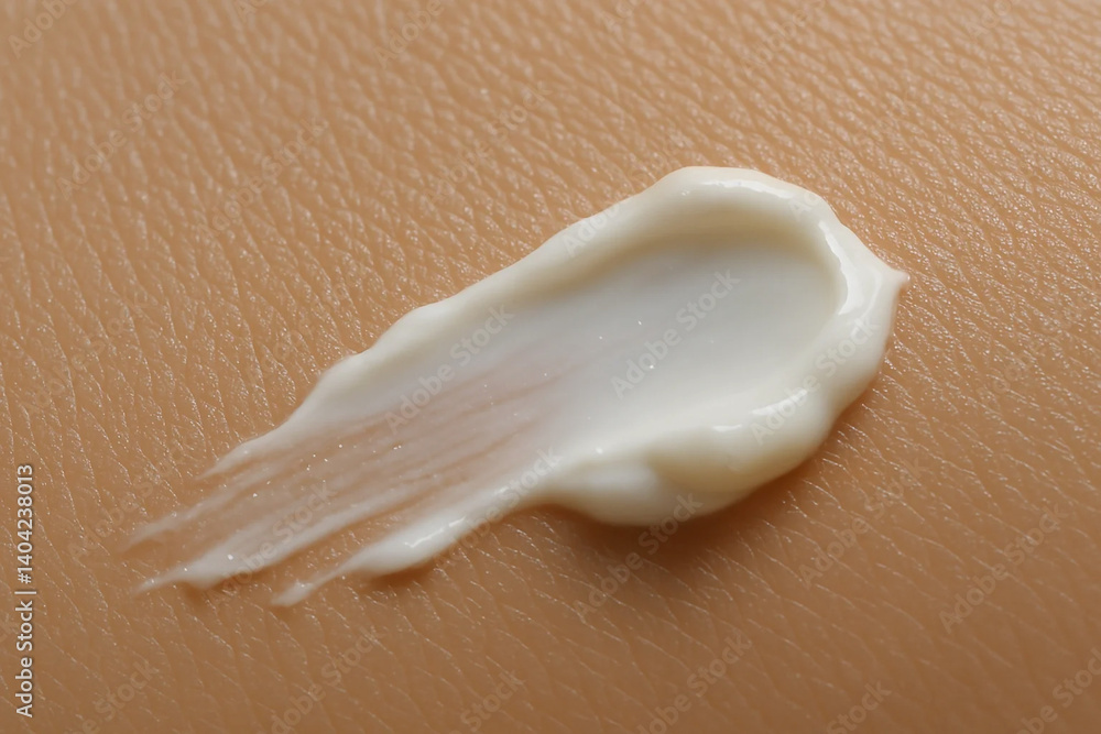 Naklejka premium Cream texture applied on skin surface