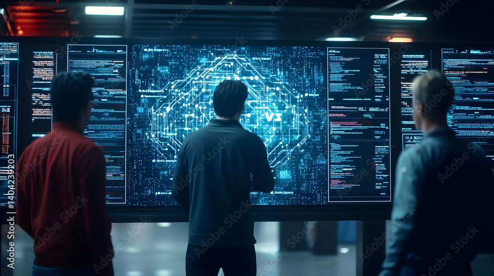 Team Analyzing Data On Large Screens