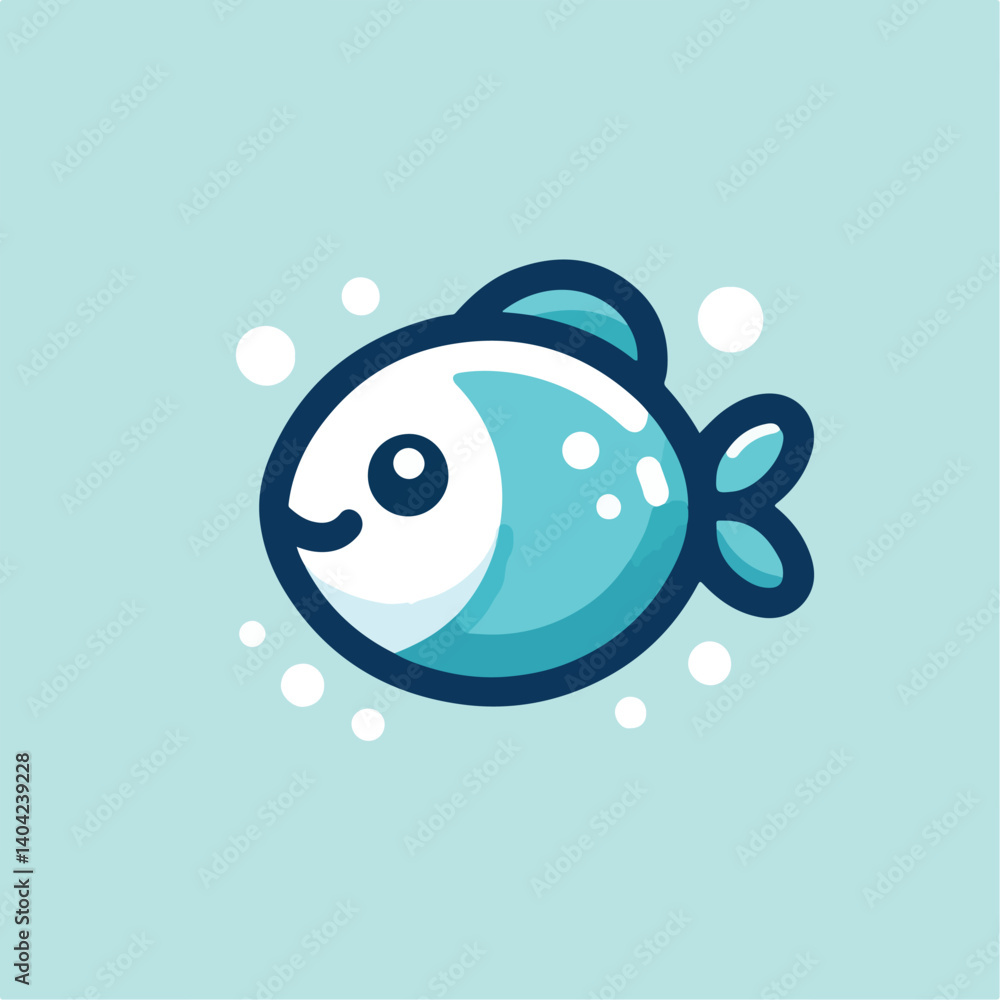 Obraz premium cute fish logo image vector