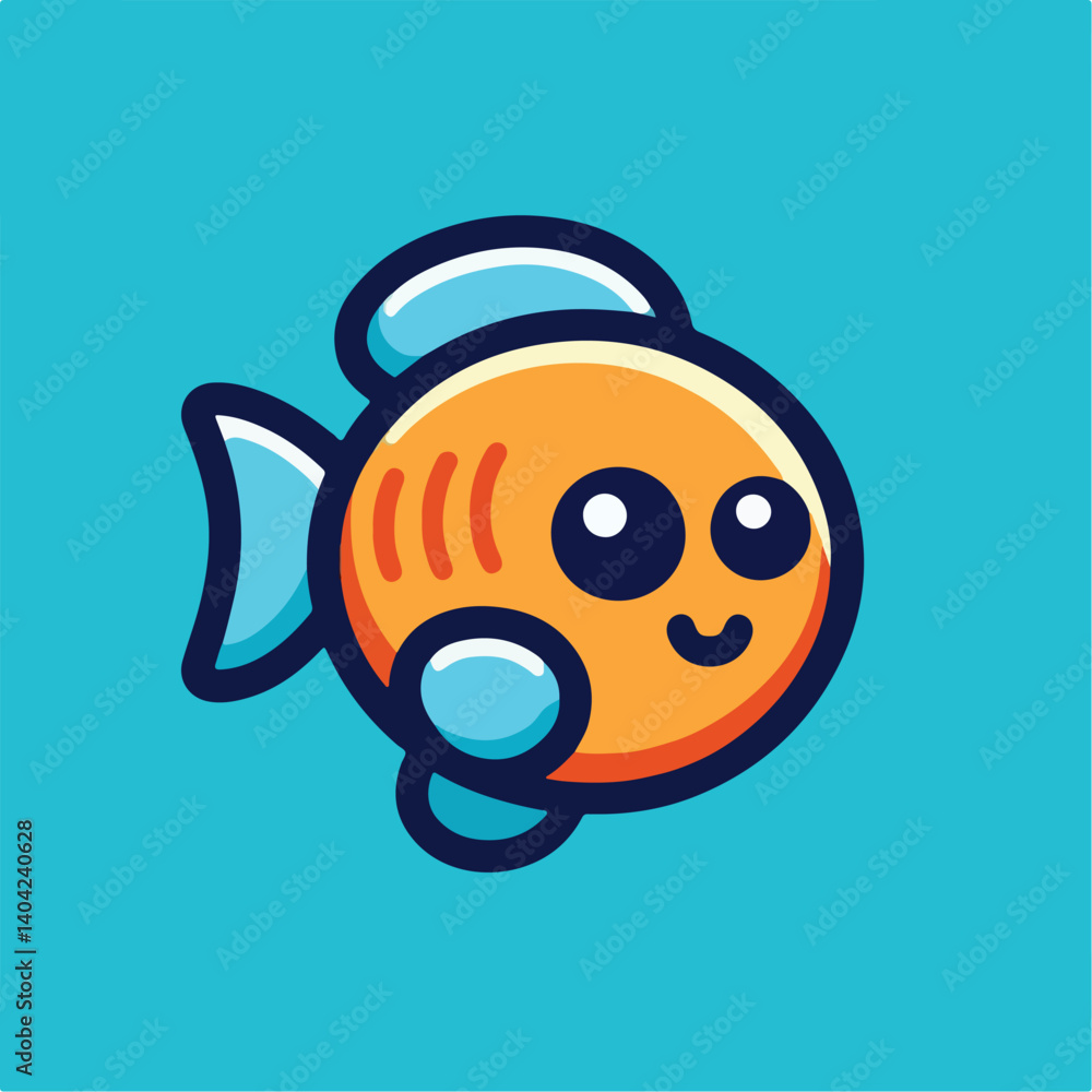 Naklejka premium cute fish logo image vector