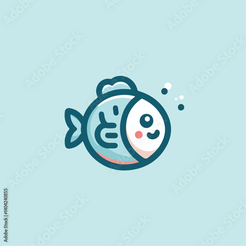 cute fish logo image vector