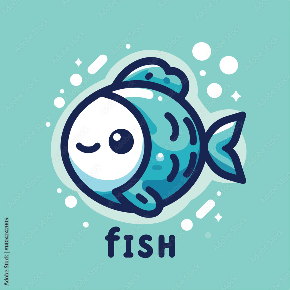 cute fish logo image vector