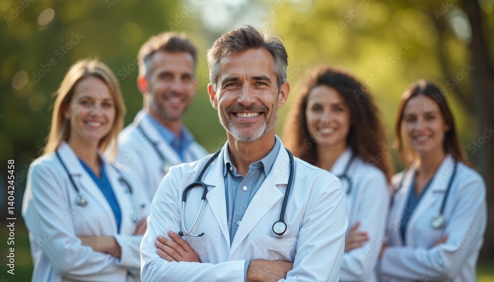 Group doctors smiling for camera in uniform. Medical professionals team in hospital. Men, women, Caucasian ethnicity. Confident, cheerful specialists. Healthcare, medicine, teamwork concept. Group doctors smiling for camera in uniform. Medical professionals team in hospital. Men, women, Caucasian ethnicity. Confident, cheerful specialists. Healthcare, medicine, teamwork concept.