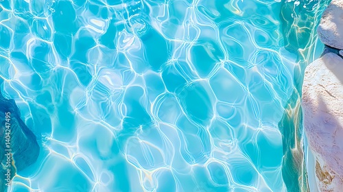 Tranquil Blue Water with Soft Ripples and Peaceful Reflections