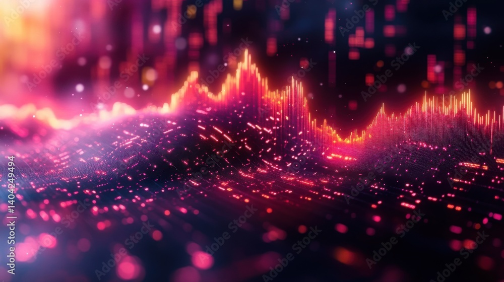 Fototapeta premium Abstract Digital Sound Waves with Vibrant Colors and Patterns