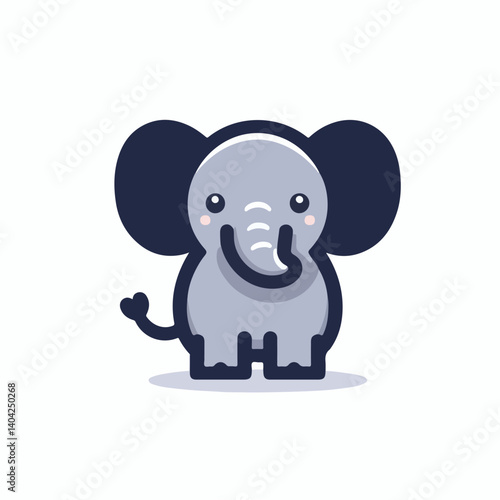 cute elephant logo vector image on white background