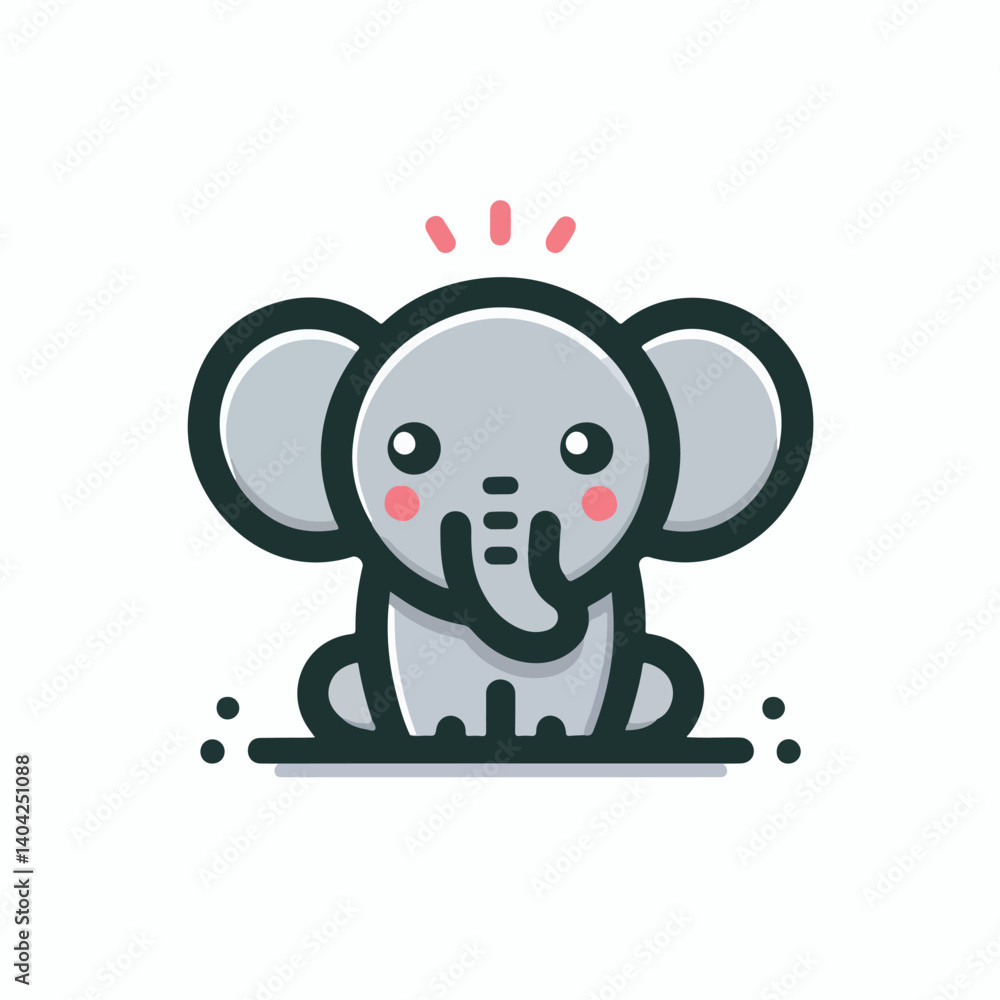 Fototapeta premium cute elephant logo vector image on white background