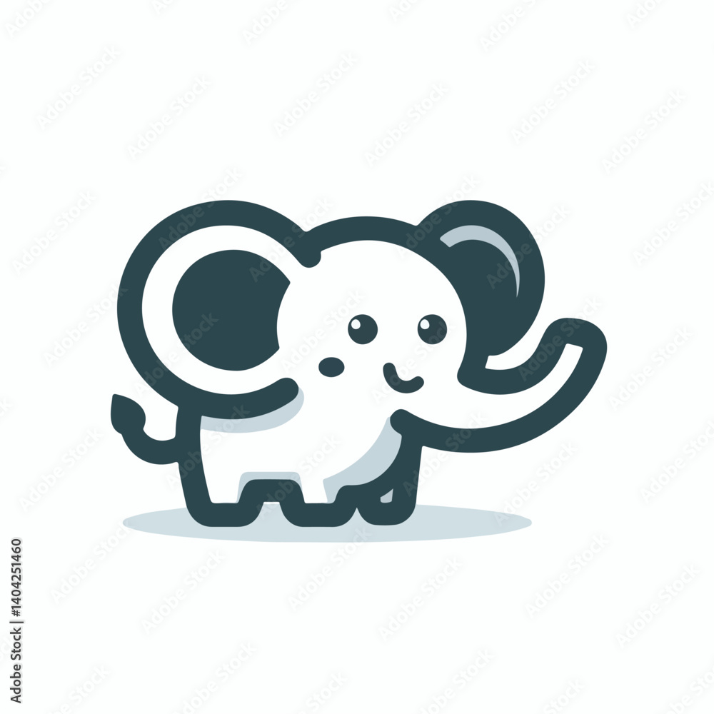 cute elephant logo vector image on white background cute elephant logo vector image on white background