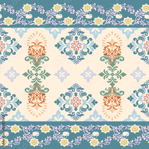 seamless floral pattern design for saree border ,carpet ,wallpaper,decorative 