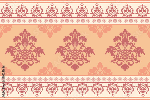 Border seamless floral pattern design for saree, boho pants , yoga pants, hippie harem pants.