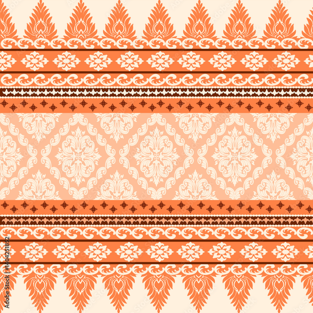 Vector damask border pattern ornament for wallpaper textiles wrapping. Vector damask border pattern ornament for wallpaper textiles wrapping.