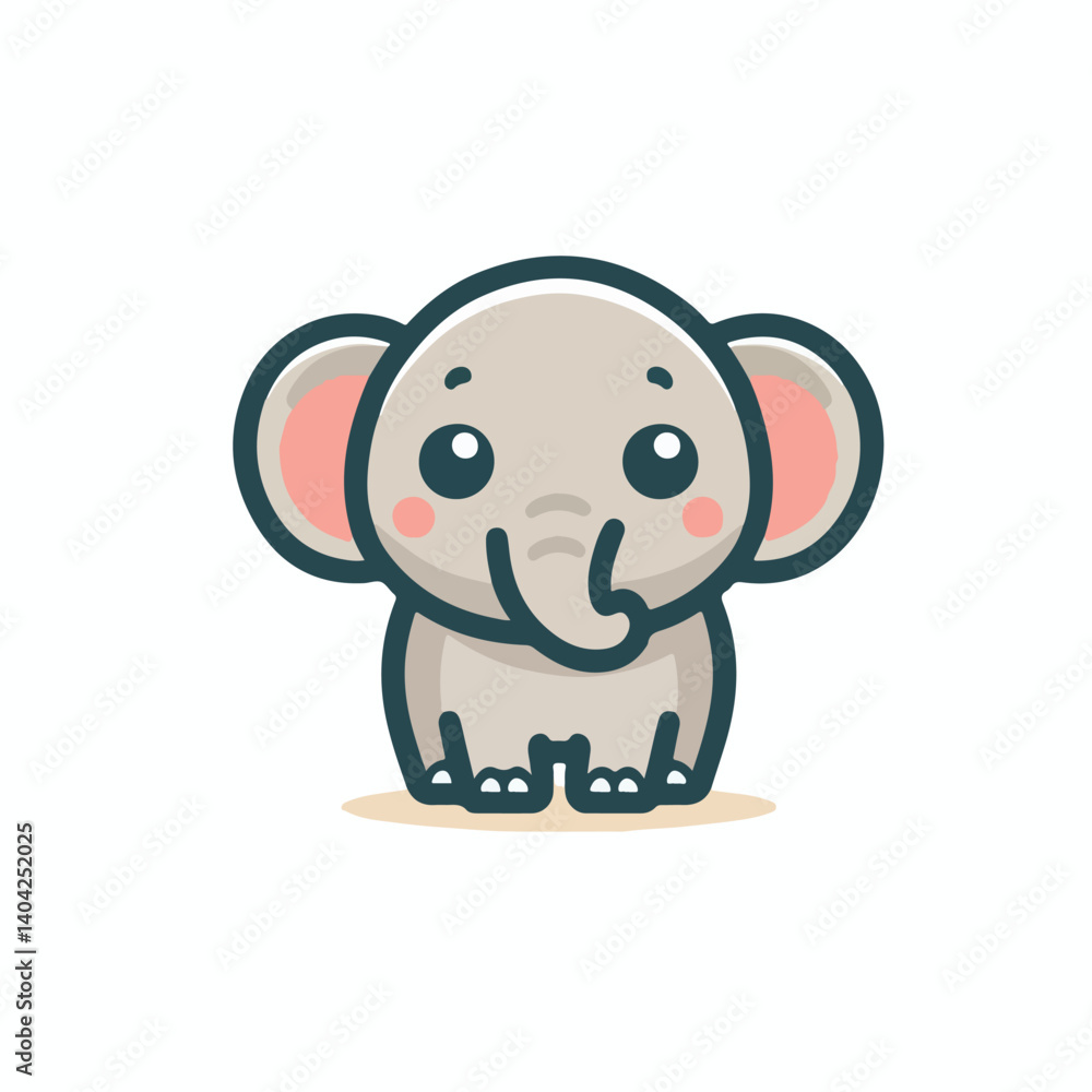 Fototapeta premium cute elephant logo vector image on white background