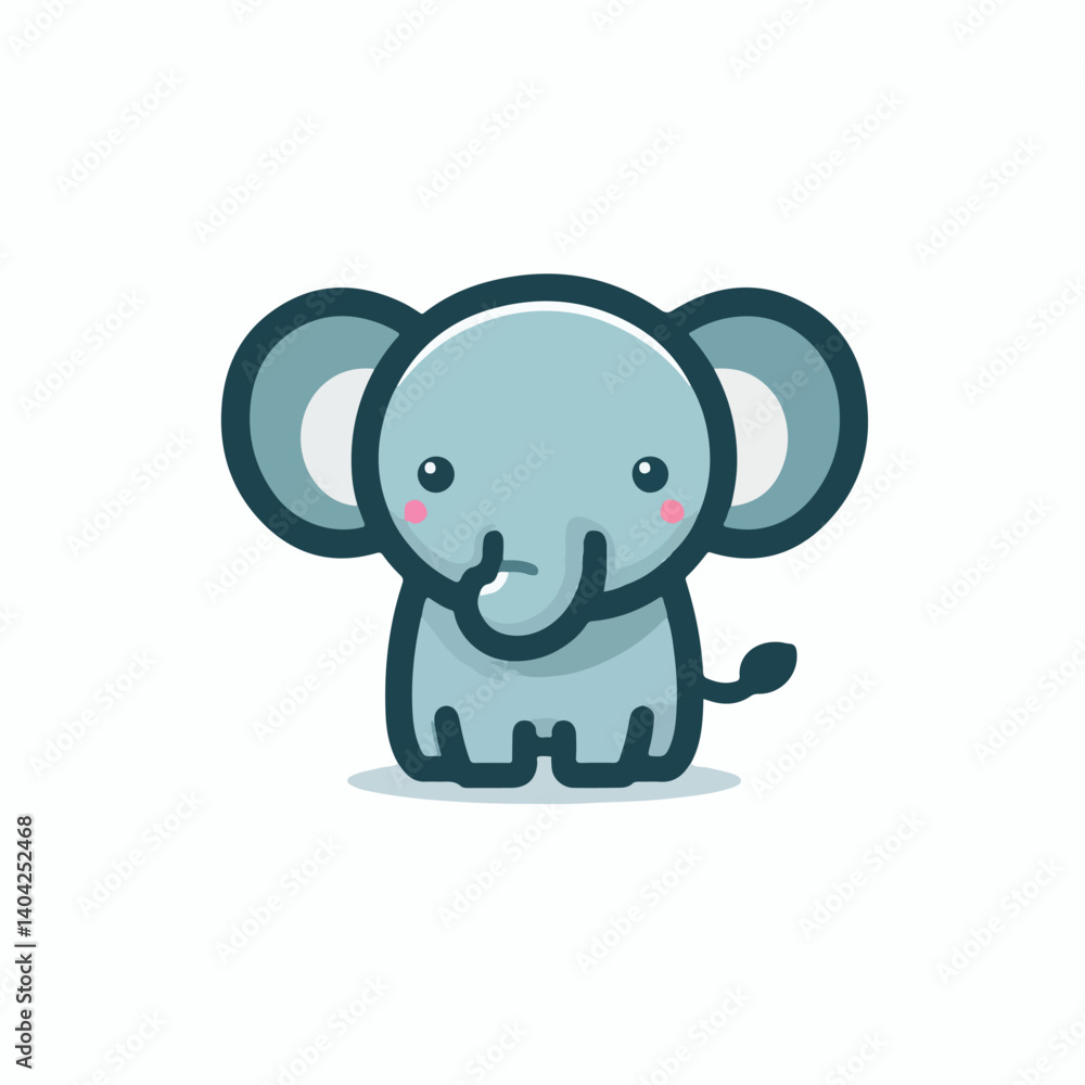 cute elephant logo vector image on white background cute elephant logo vector image on white background