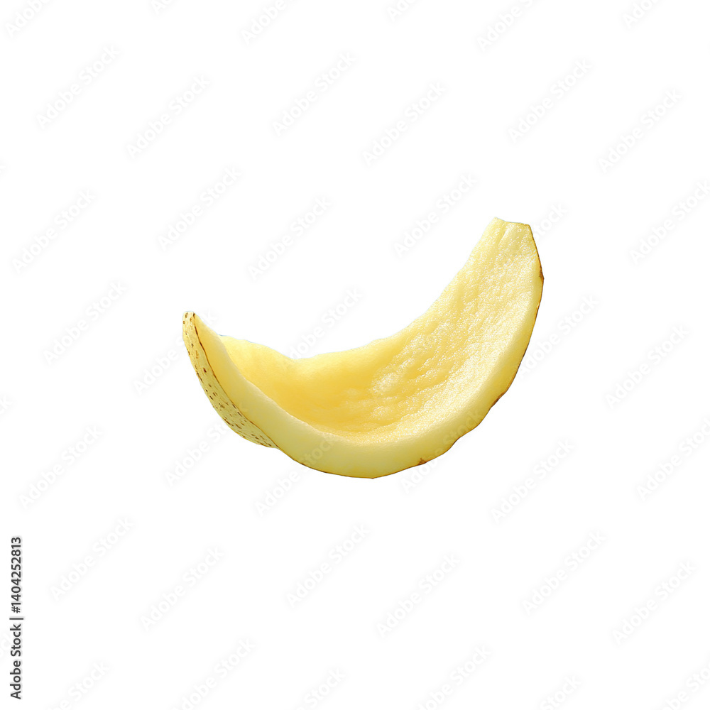 A juicy yellow slice of fresh citrus lemon, cut from the ripe fruit, is isolated on white A juicy yellow slice of fresh citrus lemon, cut from the ripe fruit, is isolated on white