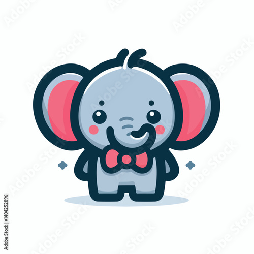 cute elephant logo vector image on white background