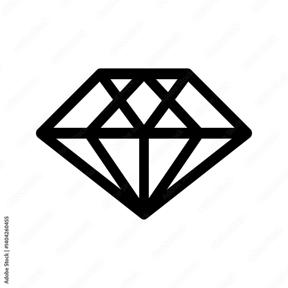Diamond outline icon vector Diamond outline icon vector
