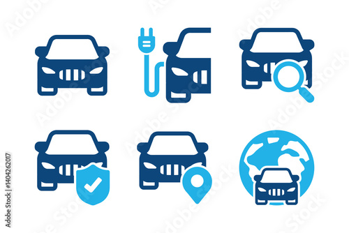 Car glyph solid icons