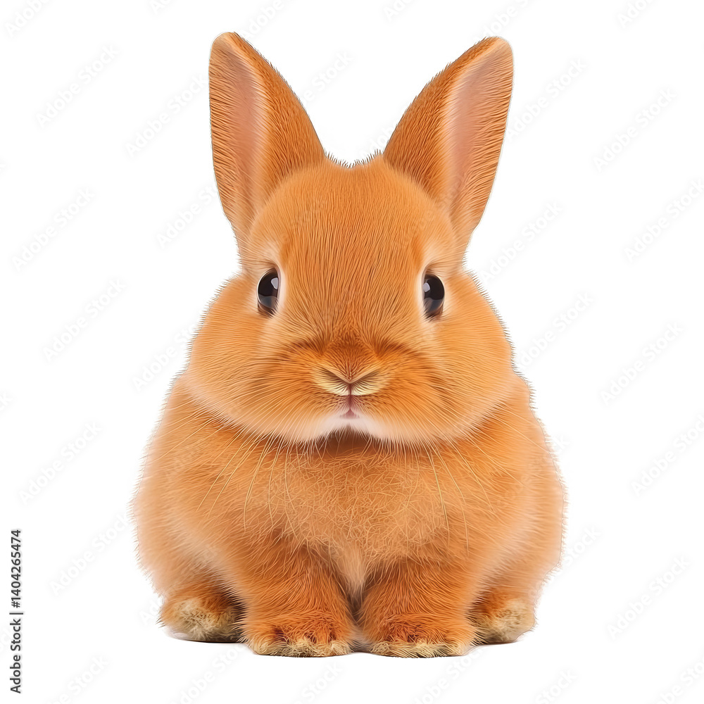 Isolated Orange Rabbit Portrait On Transparent Background Illustration Isolated Orange Rabbit Portrait On Transparent Background Illustration