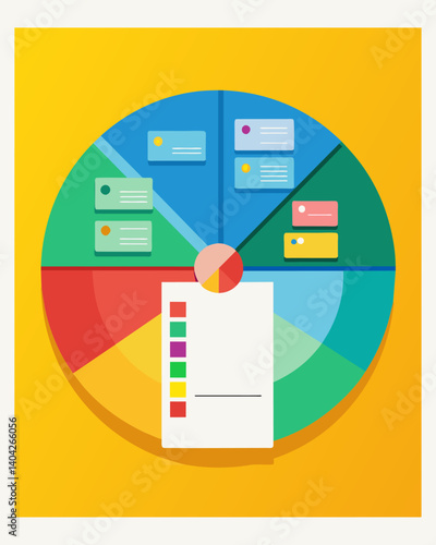 A comprehensive budget spreadsheet with colorcoded categories for a visual representation of financial data.. Vector illustration