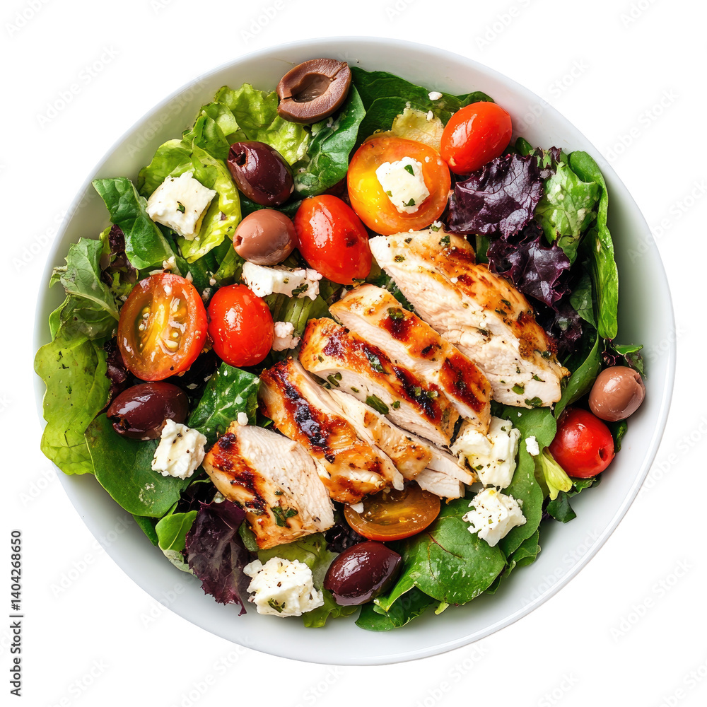 Mediterranean Green Salad on transparent background Mediterranean Green Salad on transparent background