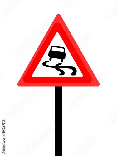 slippery road sign _ slippery road symbol 