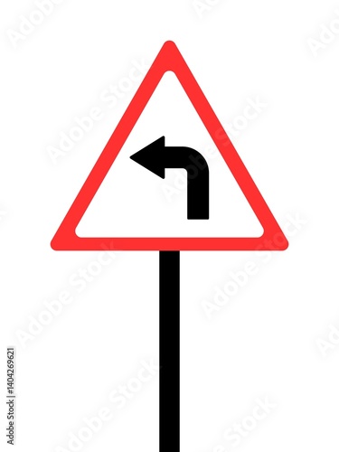 turn left road symbol _ turn left road sign 