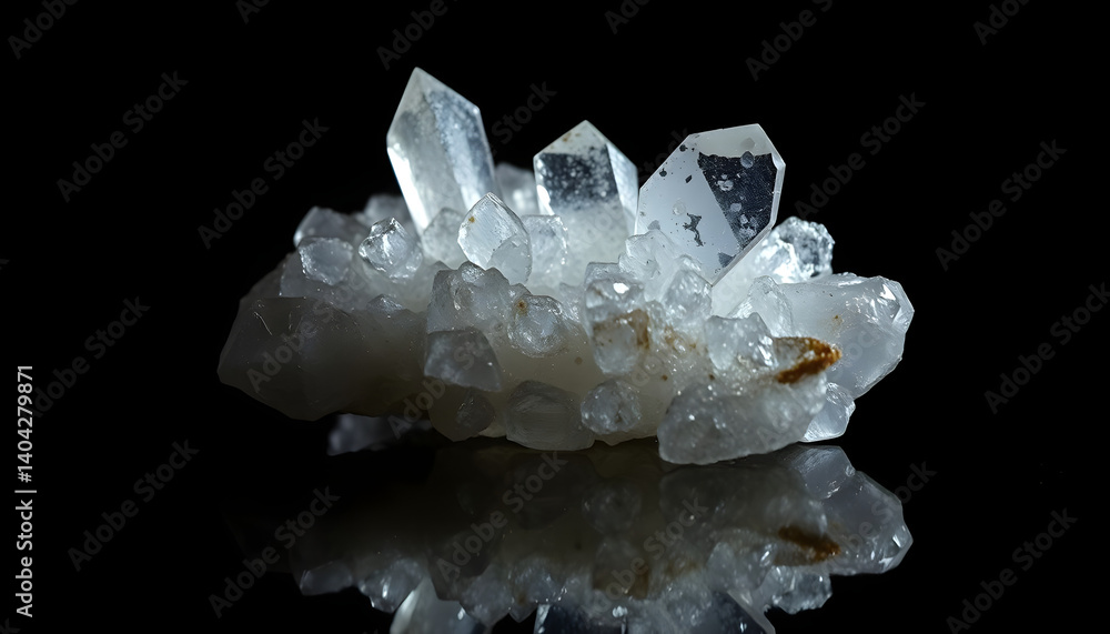 cluster of crystals sitting on top of a table cluster of crystals sitting on top of a table