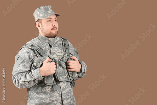 Male Jewish soldier on brow...
