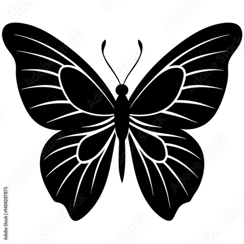 butterfly silhouette vector isolated on white background