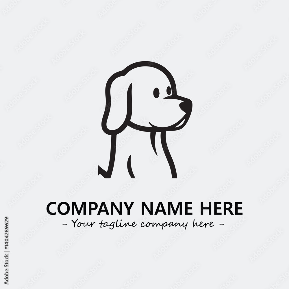 Obraz premium Dog illustration black and white for logo company vector image 