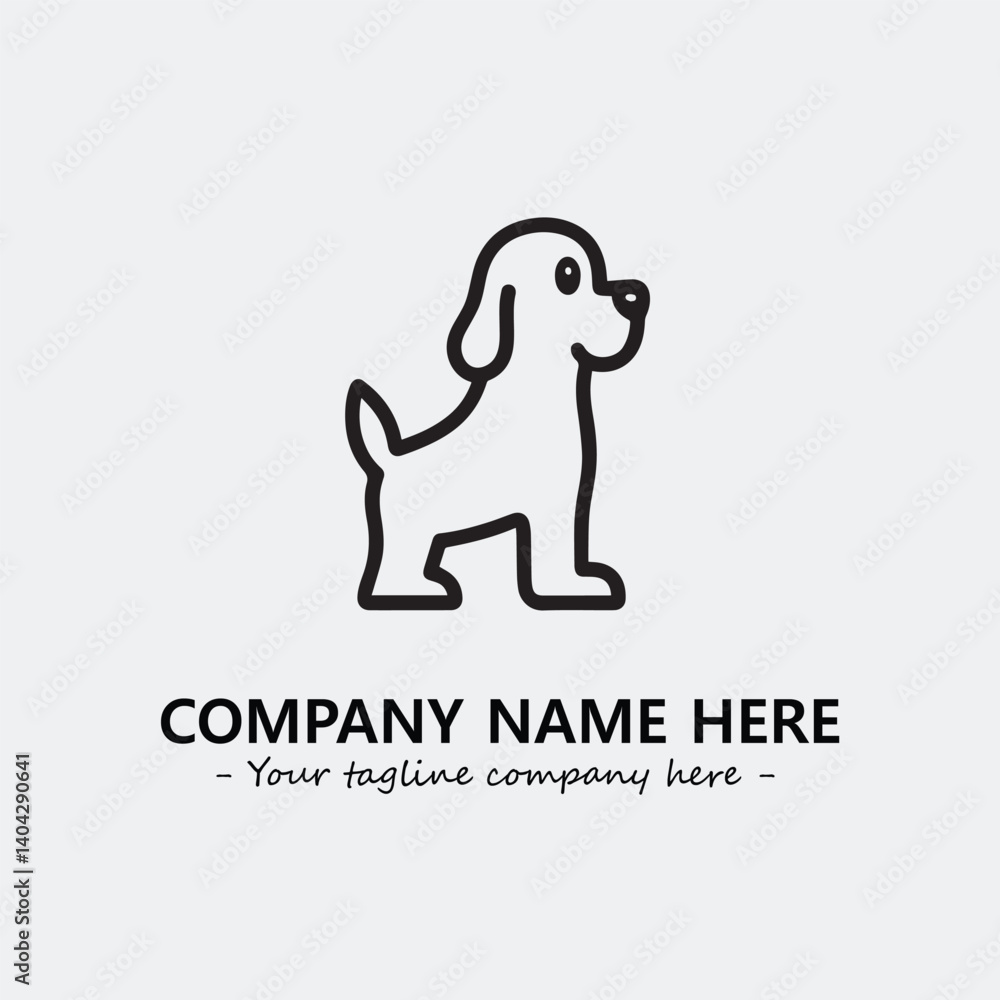 Obraz premium Dog illustration black and white for logo company vector image