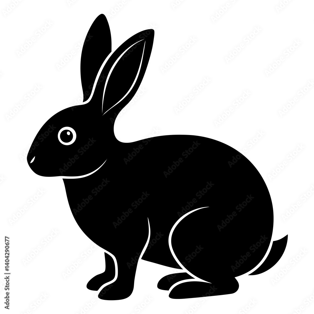Obraz premium rabbit silhouette icon vector isolated on white background