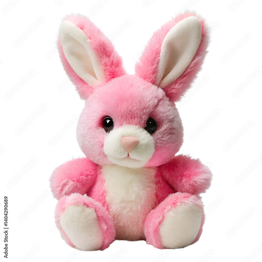 Obraz premium Soft toy bunny rabbit with fluffy fur and cute ears for Easter or spring celebration