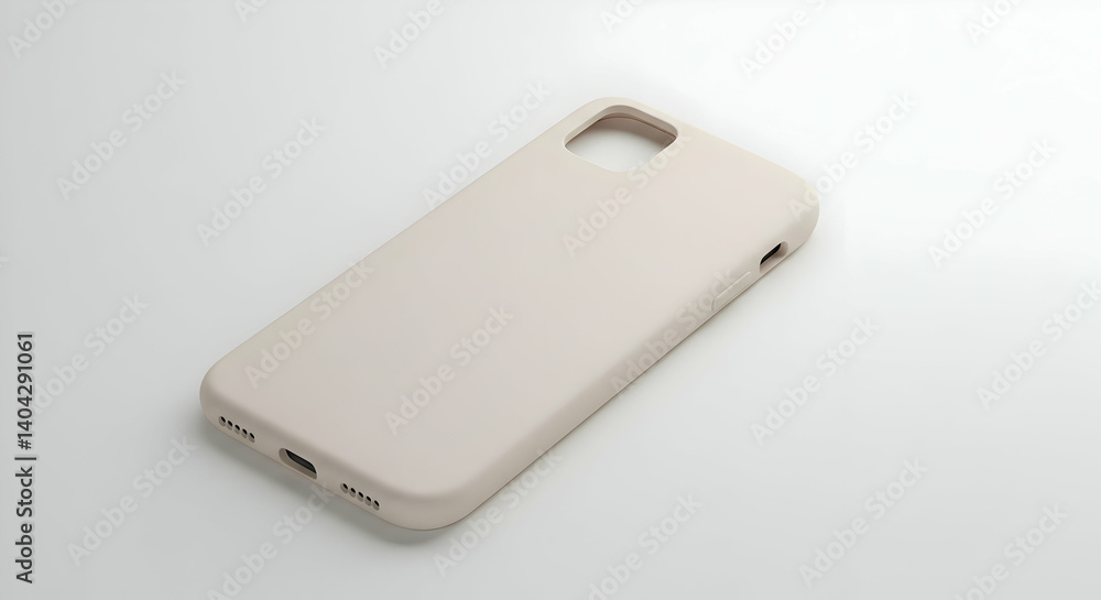 Fototapeta premium Beige Silicone Phone Case Mockup