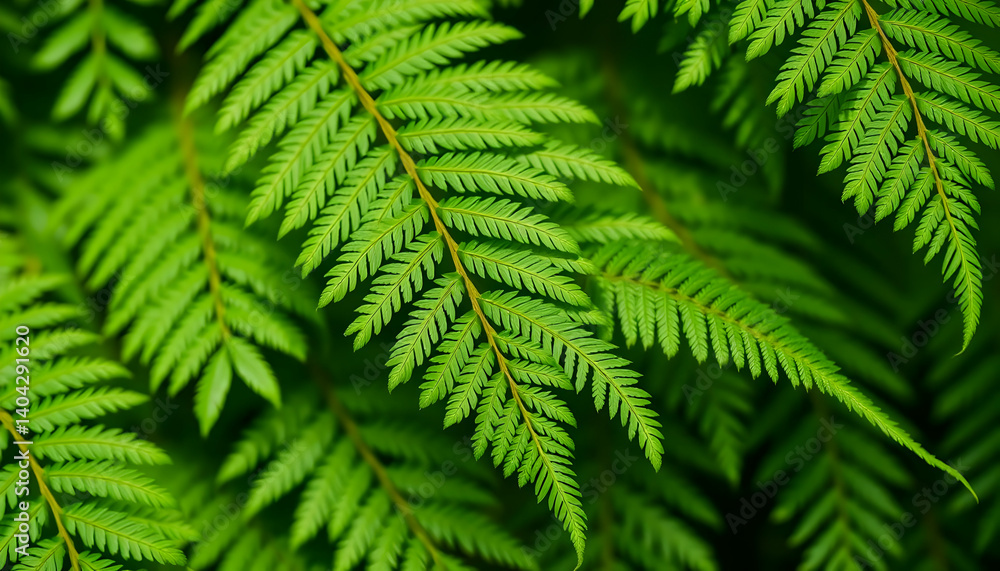 Closeup View Of Lush Green Fern Leaves Closeup View Of Lush Green Fern Leaves