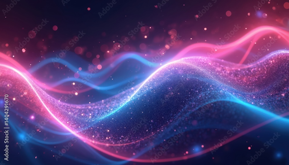 Abstract digital tech background with dynamic flowing waves. Gradient of vibrant colors, futuristic data streams, network connections, artificial intelligence. Modern graphic art for web design, Abstract digital tech background with dynamic flowing waves. Gradient of vibrant colors, futuristic data streams, network connections, artificial intelligence. Modern graphic art for web design,