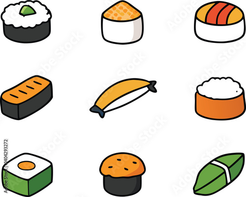 sushi set vector illustration