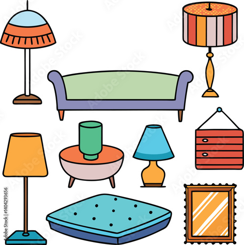 set of furniture icons