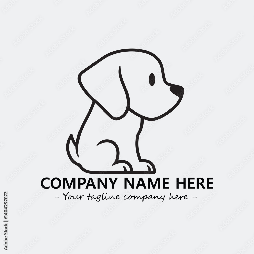 Dog illustration black and white for logo company vector image
